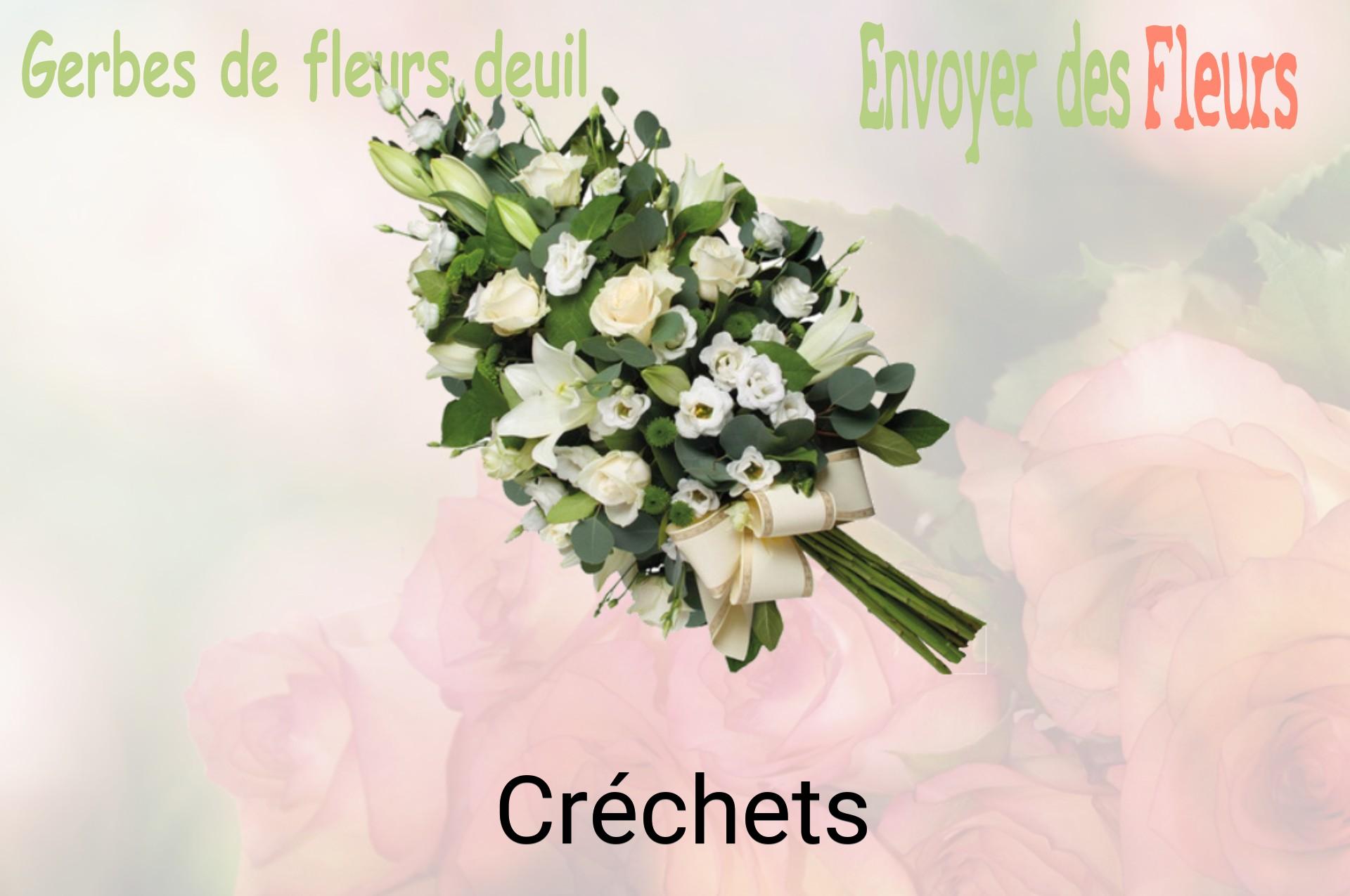 Gerbe de fleurs de deuil livrée à Créchets